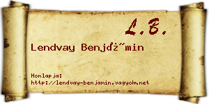 Lendvay Benjámin névjegykártya