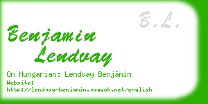 benjamin lendvay business card