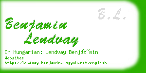 benjamin lendvay business card